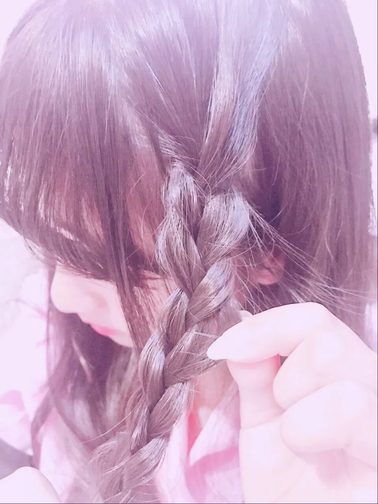 ハート三つ編み